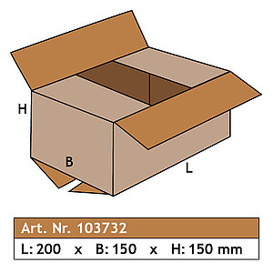 Karton 200 x 150 x 150, 1-wellig  