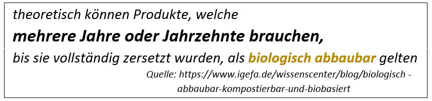 biologisch abbaubar Dauer  